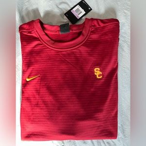 NWT Nike USC fleece lined long sleeve football shirt
